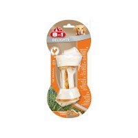 8в1 Косточка из сыромятной кожи и куриного мяса Delights Beef (Делайтс Биф) для собак, М, длина 14,5 см, 1 шт./уп., 8IN1