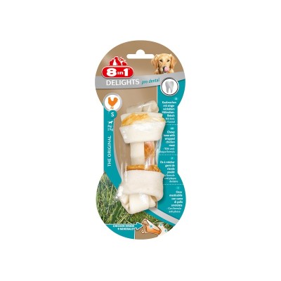 8в1 Косточка Delights Dental для чистки зубов собак, Курица, S, длина 11 см, 1 шт./уп., 8IN1