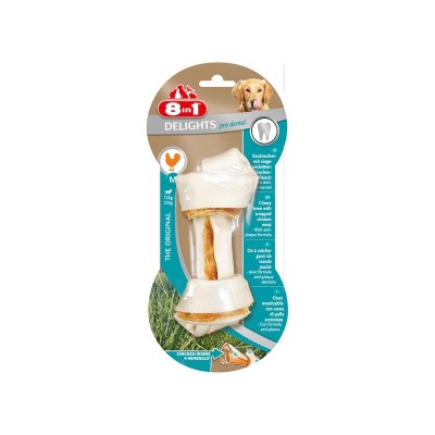 8в1 Косточка Delights Dental для чистки зубов собак, Курица, М, длина 14,5 см, 1 шт./уп., 8IN1