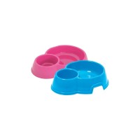 ГеорПласт Миска пластиковая Mon-Ami Double для кошек и собак, 24,5*20*6,5 см, GeorPlast
