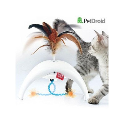 Гигви Электронная игрушка для кошек Pet Droid со звуковым чипом, 75312, Фезер Спиннер , GiGwi