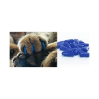 Силиконовые антикоготки для котят и кошек до 2,5-3 кг, размер XS, 20 шт, №5 синие