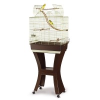 Имак Клетка на подставке для мелких и средних птиц Matilde, 58*38*71/143 см, золото/коричневая подставка, Imac