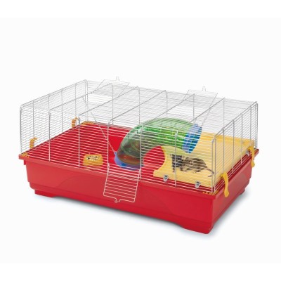 Имак Клетка Rat 80 с мелкой решеткой для грызунов, 80*49*38 см, красный поддон, Imac