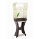 Имак Клетка для птиц Calla с подставкой, 65*42,5*76/150 см, коричневая подставка/золотые прутья (лак), Imac