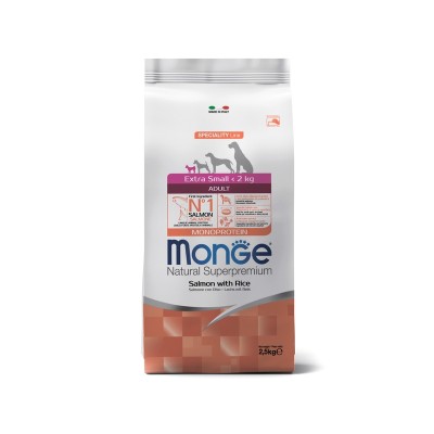 Монже Корм Dog Monoprotein Extra Small для собак миниатюрных пород Лосось/Рис, 800 г, Monge