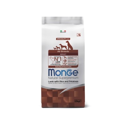 Монже Корм Dog Monoprotein для собак всех пород Ягненок/Рис/Картофель, 2,5 кг, Monge