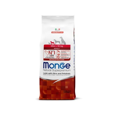 Монже Корм Dog Monoprotein Mini для собак миниатюрных пород Ягненок/Рис/Картофель, 7,5 кг, Monge