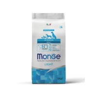 Монже Корм низкокалорийный для собак всех пород Dog Speciality Light, Лосось/Рис, 2,5 кг, Monge