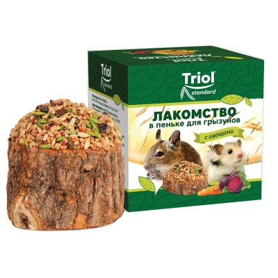 Лакомство в пеньке для грызунов, С овощами, 70 г, Россия