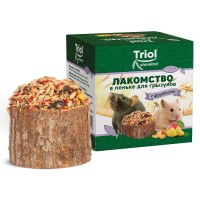 Лакомство в пеньке для грызунов, С фруктами, 70 г, Триол