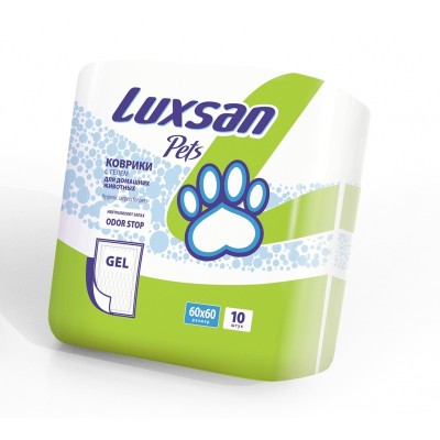 Люксан Пеленки гелевые впитывающие Pets Gel, 40*60 см, 10 шт, Luxsan