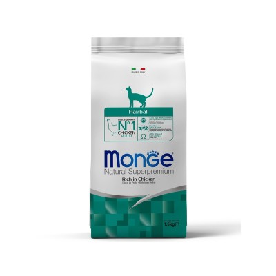 Монже Корм для кошек Cat Hairball выведение шерсти Курица, 1,5 кг, Monge