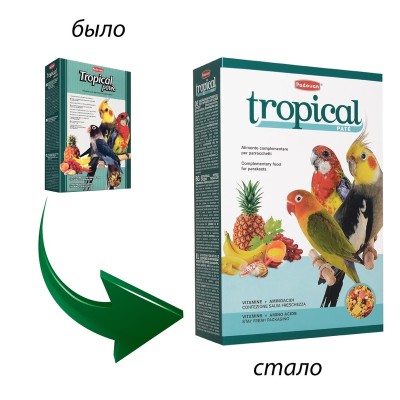 Падован Корм Tropical patee комплексный фруктовый для средних попугаев, 700 г, Padovan