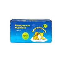 Пеленки Доброзверики Super с рисунком (повышенной впитываемости) для домашних животных, 60*60 см, 30 шт, Пелигрин