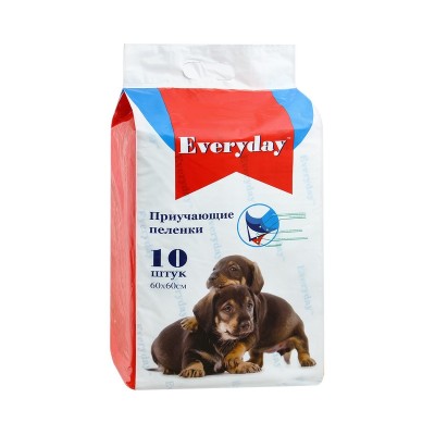 Эвридей Приучающие гелевые пеленки для животных, 60*45 см, 10 шт, EveryDay