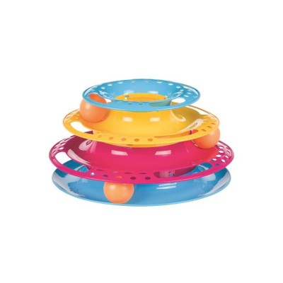 Игрушка для кошек Круглая башня с шариками Catch the Balls, 3 этажа, 25*13 см, Trixie (Трикси)