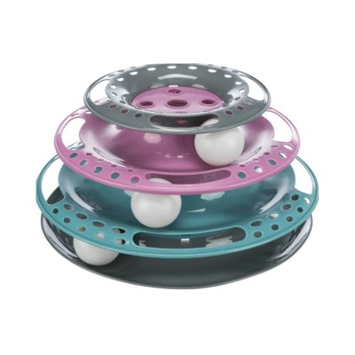 Игрушка для кошек Круглая башня с шариками Catch the Balls, 3 этажа, 25*13 см, Trixie (Трикси)