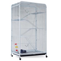 Триол C4-1 Клетка для шиншилл, хорьков, крупных крыс, 79*52,5*140 см, белый металлик, Triol