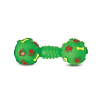 Триол Игрушка Гантель с лапками и косточками 14,5 см, винил, Triol