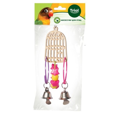 Игрушка для птиц Клетка с колокольчиками 16*5,5 см, Triol (Триол)