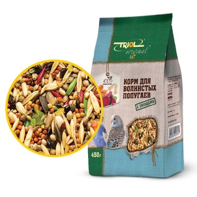 Триол Корм Original для волнистых попугаев, с овощами, 450 г, Triol