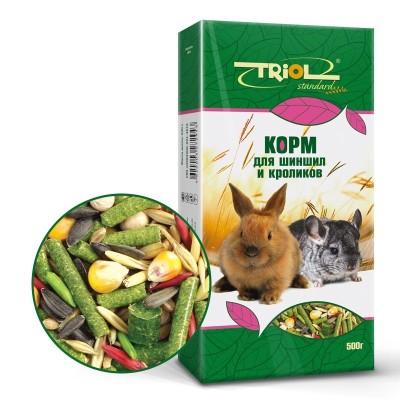 Триол Корм Standart для кроликов и шиншилл, 500 г, Triol