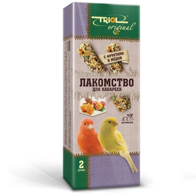 Крекеры для канареек Original Фрукты/Мёд, 2 шт/уп, 55 г, Triol (Триол)