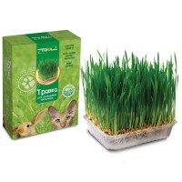 Травка для животных и птиц, лоток, 120 г, Triol (Триол)