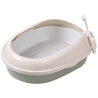 Туалет с совком и сеткой на дне 50*37*17 см, молочно-оливковый, Triol (Триол)