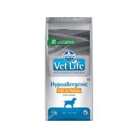 Фармина Корм диетический Vet Life Hypoallergenic для собак при пищевой аллергии и/или непереносимости, Рыба/Картофель, 2 кг, Farmina