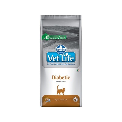 Фармина Корм диетический Vet Life Cat Diabetic для кошек при сахарном диабете 2 кг, Farmina