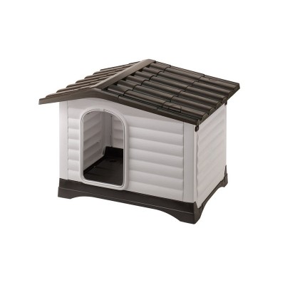 Ферпласт Будка Dogvilla пластиковая c откидывающейся боковой стенкой, Dogvilla 70, 73*59*53 см, Ferplast