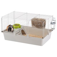 Ферпласт Клетка GUINEA 80 для кроликов и морских свинок, 77*48*42 см, светло-серый поддон, Ferplast