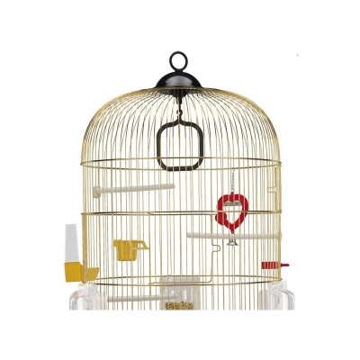 Ферпласт Клетка Diva Antique Brass для мелких и средних птиц 40*65 см, прутья антик/коричневый поддон, Ferplast