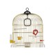 Ферпласт Клетка Diva Antique Brass для мелких и средних птиц 40*65 см, прутья антик/коричневый поддон, Ferplast