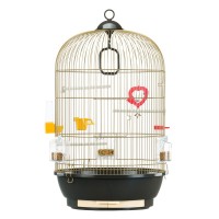 Ферпласт Клетка Diva Antique Brass для мелких и средних птиц 40*65 см, прутья антик/коричневый поддон, Ferplast
