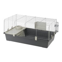 Ферпласт Клетка для кроликов и морских свинок Rabbit 100, 95*57*46 см, темно-серый поддон, Ferplast