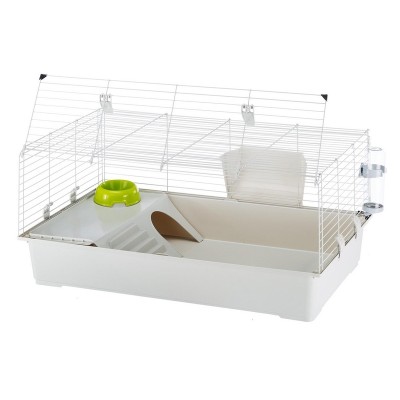 Ферпласт Клетка для кроликов и морских свинок Rabbit 100, 95*57*46 см, светло-серый поддон, Ferplast
