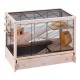 Ферпласт Клетка деревянная для грызунов Hamsterville 60*34*49 см, черная решетка, Ferplast