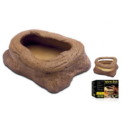 Экзо Терра Кормушка-камень для подвижного корма Worm Dish, 9,5*4,5*12,7 см, Exo Terra