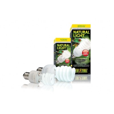 Экзо Терра Лампа с УФ с полным спектром Natural Light Repti Glo 2.0 Compact UVB100, лампа 25 Вт, Exo Terra