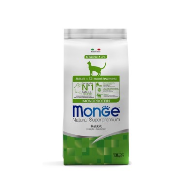 Монже Корм Cat Monoprotein Adult Rabbit для кошек, Кролик, 1,5 кг, Monge