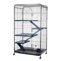 Клетка-вольер D801 для крупных грызунов, хорьков и кошек, 79*52*140 см, черный металлик, Золотая клетка