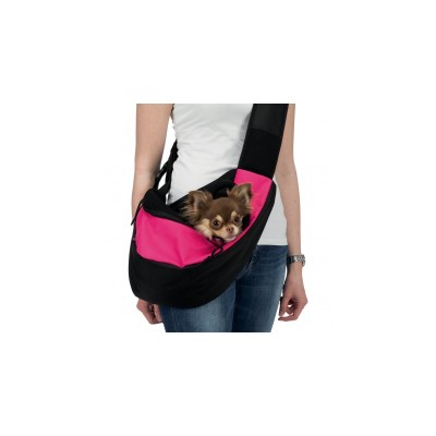 Трикси Слинг-переноска Sling для собак и кошек весом до 5 кг, 50*18*25 см, розовый/черный, Trixie