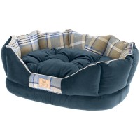 Ферпласт Лежак-софа Charles с двухсторонней подушкой для кошек и собак, 45*35*17 см, синий, Ferplast