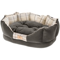 Ферпласт Лежак-софа Charles с двухсторонней подушкой для кошек и собак, 70*52*25 см, коричневый, Ferplast