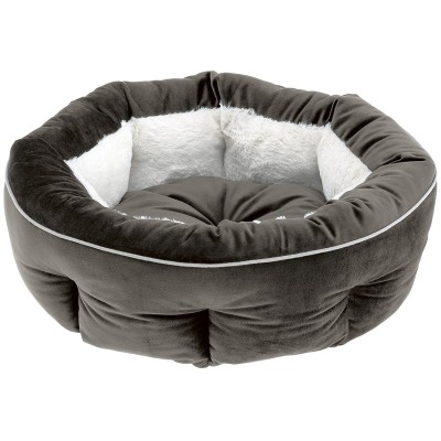 Ферпласт Лежак-софа Marquis с мехом для кошек и собак, 45*16 см, серый, Ferplast