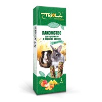 Триол Лакомство Triol Standard для грызунов, с фруктами для кроликов и морских свинок, 2*100 г, Triol