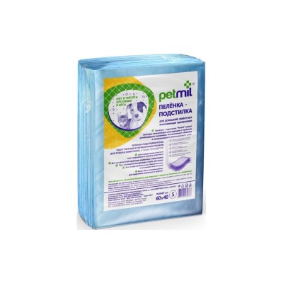 Петмил Пеленки впитывающие для животных 60*40 см, 100 шт, Petmil WC